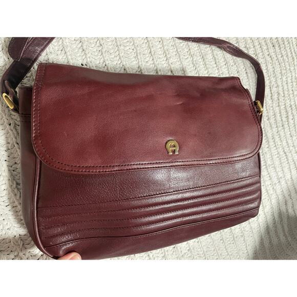 VTG Etienne Aigner Crossbody Shoulder Saddle Bag Purse Leather Red - Picture 10 of 13